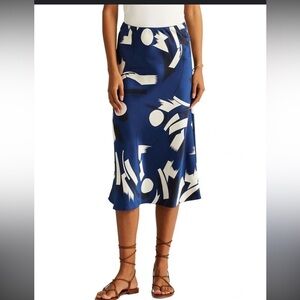 Vintage Ralph Lauren Blue and White Abstract maxi skirt